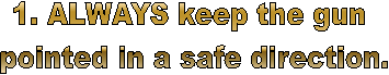 1. ALWAYS keep the gun 
pointed in a safe direction.
